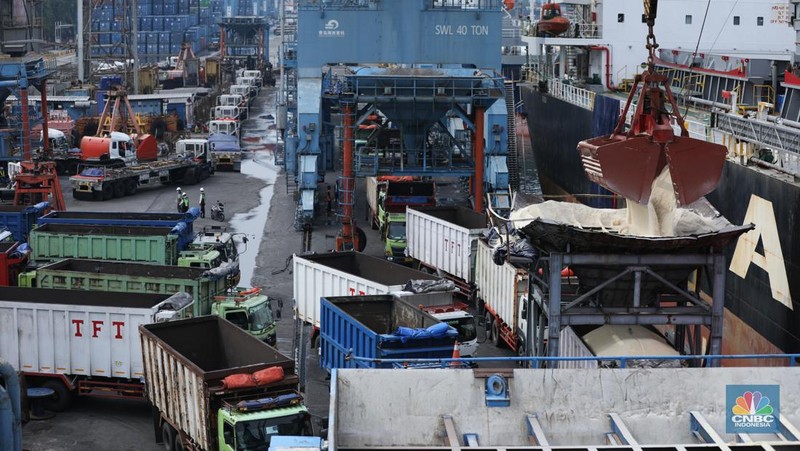 Impor Gula Pasir Ditengah Lonjakan Harga. (CNBC Indonesia/Tri Susilo)