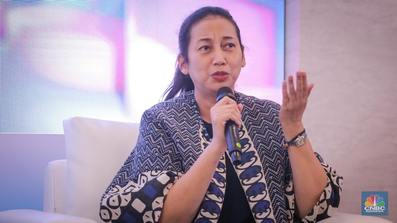 Direktur Utama BRI, Sunarso memberikan keterangan saat konferensi pers UMKM EXPO (RT) Brilianpreneur 2023 di Brilian Center, Jakarta, Rabu (22/11/2023). (CNBC Indonesia/Faisal Rahman)