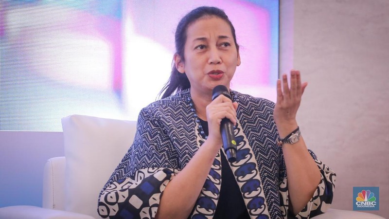 Direktur Utama BRI, Sunarso memberikan keterangan saat konferensi pers UMKM EXPO (RT) Brilianpreneur 2023 di Brilian Center, Jakarta, Rabu (22/11/2023). (CNBC Indonesia/Faisal Rahman)