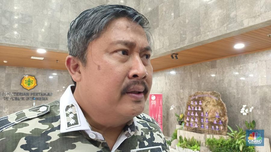 Pelaksana Tugas (Plt) Sekretaris Jenderal Kementerian Pertanian (Kementan) Prihasto Setyanto. (CNBC Indonesia/Martya Sari)