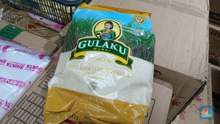 Harga gula pasir di DKI Jakarta terpantau naik. (CNBC Indonesia/Martya Sari)