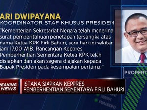 Istana Siapkan Keppres Pemberhentian Ketua KPK Firli Bahuri