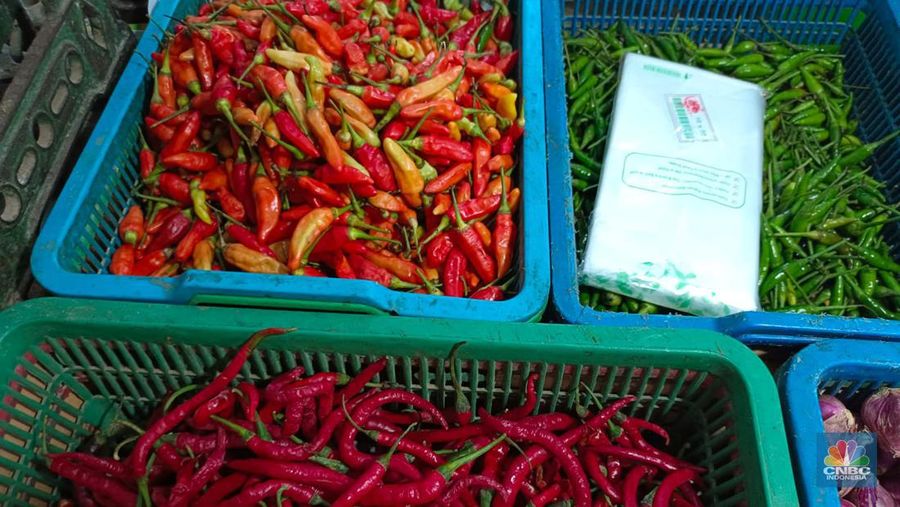 Pantauan harga sembako di Pasar Jaya Gondangdia, Kamis (23/11/2023) (CNBC Indonesia/Martyasari Rizky)
