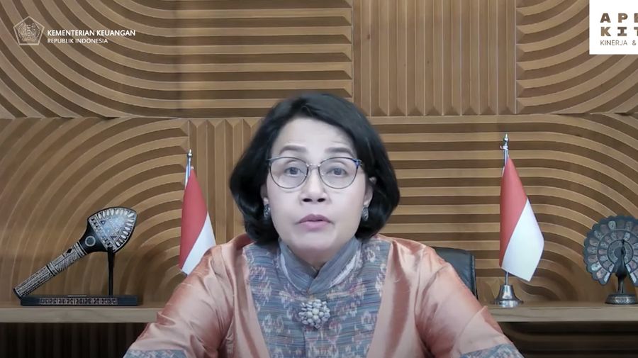 Menteri Keuangan Sri Mulyani Memberi Keterangan di Konferensi Pers APBN KITA Edisi November 2023
