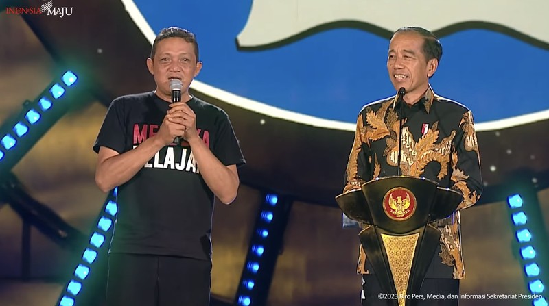 Sambutan Presiden Jokowi pada Puncak Peringatan Hari Guru Nasional, Jakarta, 25 November 2023. Sambutan Presiden Jokowi pada Puncak Peringatan Hari Guru Nasional, Jakarta, 25 November 2023. (Tangkapan Layar Youtube Sekretariat Presiden)