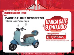 Cuma di Transmart Full Day Sale! Beli Sepeda Listrik Bisa Hemat Rp 2 Juta