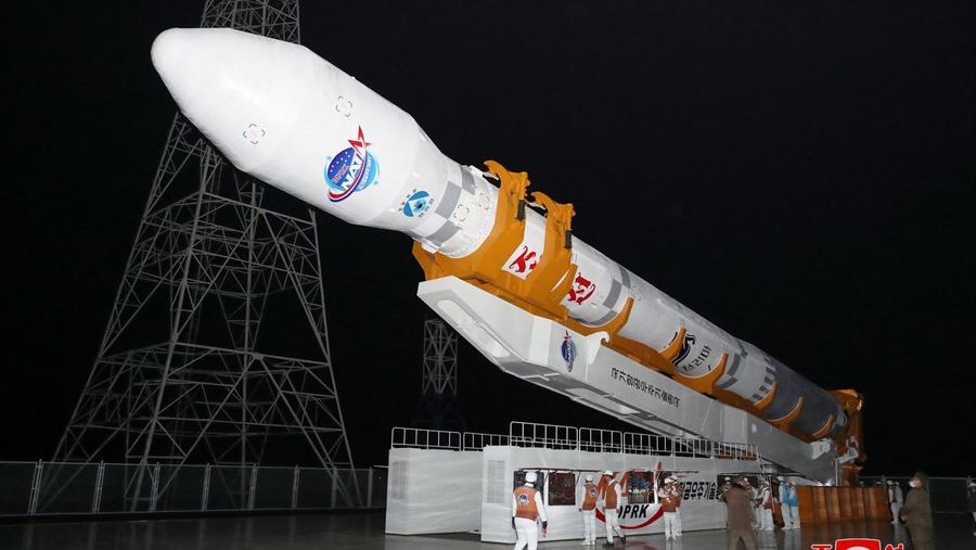 North Korean leader Kim Jong Un looks on as a rocket carrying a spy satellite Malligyong-1 is launched, as North Korean government claims, in a location given as North Gyeongsang Province, North Korea in this handout picture obtained by Reuters on November 21, 2023.  KCNA via REUTERS    ATTENTION EDITORS - THIS IMAGE WAS PROVIDED BY A THIRD PARTY. REUTERS IS UNABLE TO INDEPENDENTLY VERIFY THIS IMAGE. NO THIRD PARTY SALES. SOUTH KOREA OUT. NO COMMERCIAL OR EDITORIAL SALES IN SOUTH KOREA.