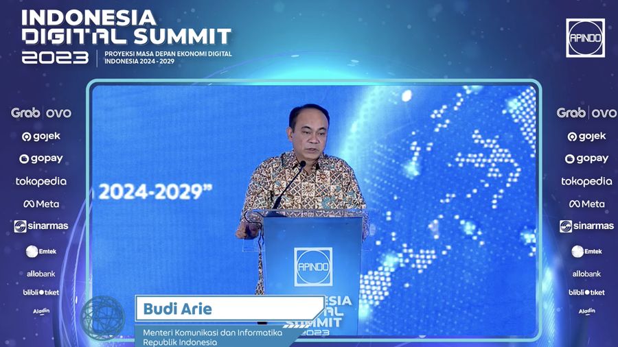 Budi Arie Setiadi Menteri Komunikasi dan Informatika Indonesia dalam acara Indonesia Digital Summit. (Tangkapan layar)