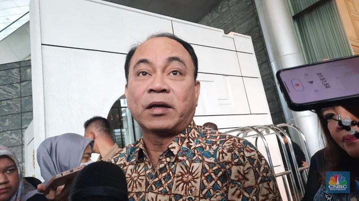 Menteri Kominfo, Budi Arie Setiadi di Indonesia Digital Summit 2023(CNBC Indonesia/novina)