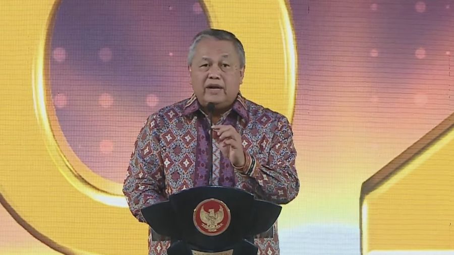 Gubernur Bank Indonesia (BI) Perry Warjiyo dalam Pertemuan Tahunan Bank Indonesia 2023. (Tangkapan Layar Youtube Bank Indonesia)