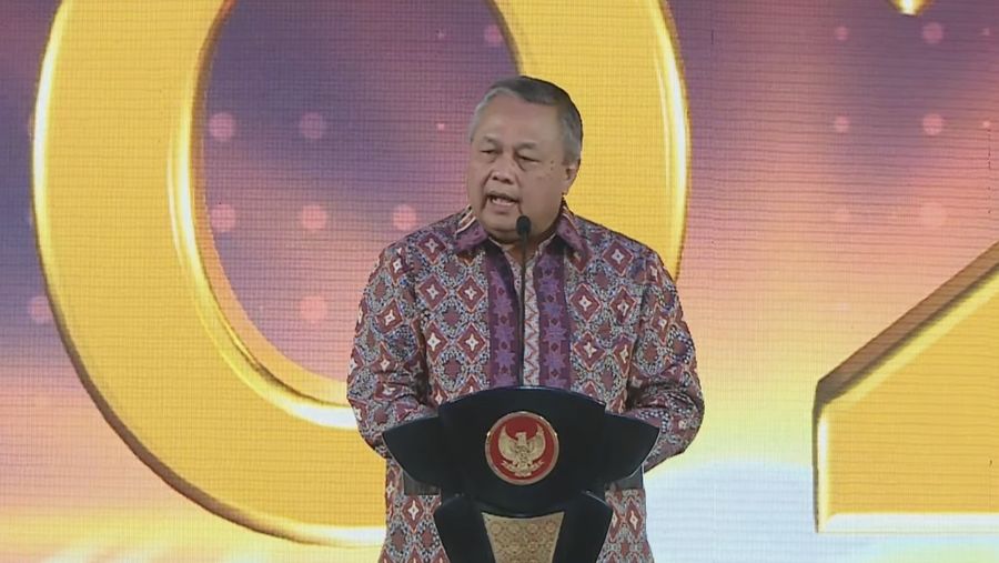 Gubernur Bank Indonesia (BI) Perry Warjiyo dalam Pertemuan Tahunan Bank Indonesia 2023. (Tangkapan Layar Youtube Bank Indonesia)