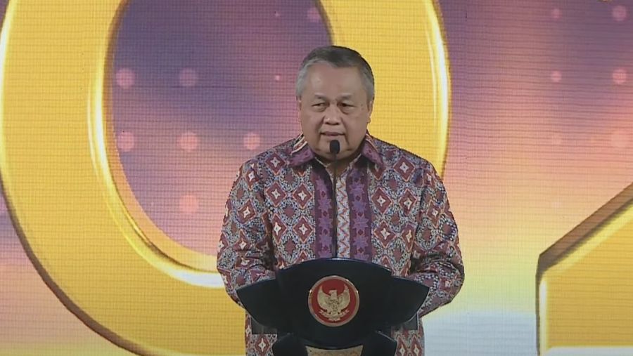 Gubernur Bank Indonesia (BI) Perry Warjiyo dalam Pertemuan Tahunan Bank Indonesia 2023. (Tangkapan Layar Youtube Bank Indonesia)