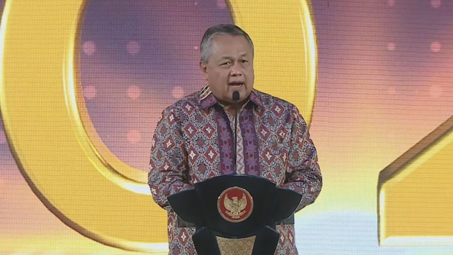 Gubernur Bank Indonesia (BI) Perry Warjiyo dalam Pertemuan Tahunan Bank Indonesia 2023. (Tangkapan Layar Youtube Bank Indonesia)