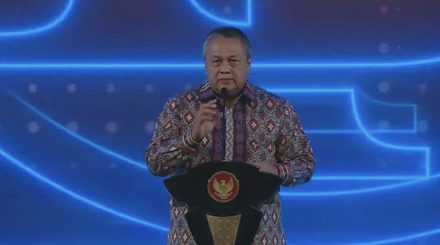 Gubernur Bank Indonesia (BI) Perry Warjiyo dalam Pertemuan Tahunan Bank Indonesia 2023. (Tangkapan Layar Youtube Bank Indonesia)