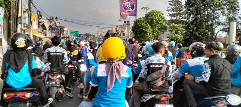 Jalur Cianjur - Bandung lumpuh total akibat demo buruh tuntut UMK 2024. (Dok. KSPI)