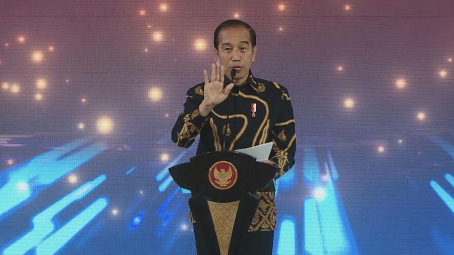 Presiden Joko Widodo dalam Pertemuan Tahunan Bank Indonesia 2023. (Tangkapan Layar Youtube Bank Indonesia)
