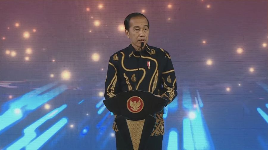 Presiden Joko Widodo dalam Pertemuan Tahunan Bank Indonesia 2023. (Tangkapan Layar Youtube Bank Indonesia)