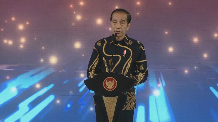 Presiden Joko Widodo dalam Pertemuan Tahunan Bank Indonesia 2023. (Tangkapan Layar Youtube Bank Indonesia)