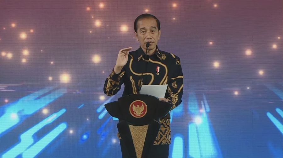 Presiden Joko Widodo dalam Pertemuan Tahunan Bank Indonesia 2023. (Tangkapan Layar Youtube Bank Indonesia)