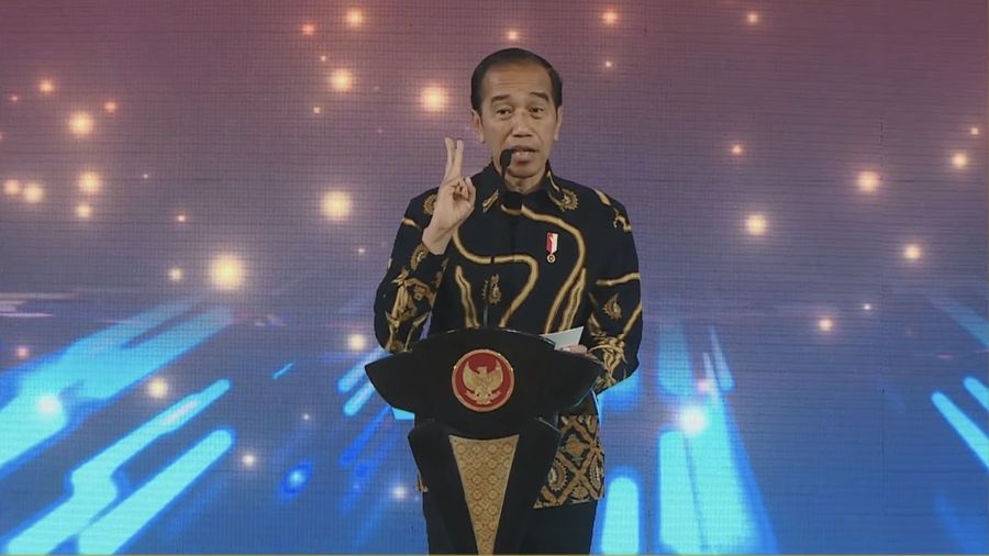 Presiden Joko Widodo dalam Pertemuan Tahunan Bank Indonesia 2023. (Tangkapan Layar Youtube Bank Indonesia)