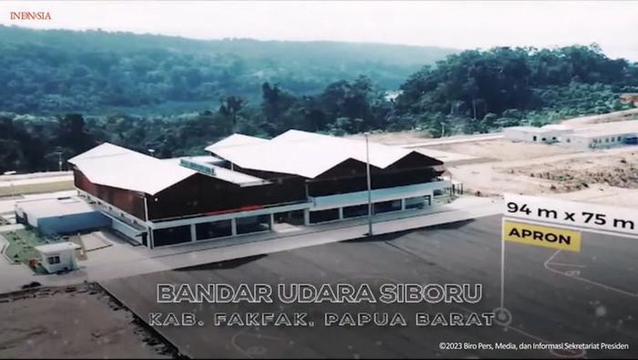 Bandara Siboru di Kab Fakfak. (Tangkapan layar Biro Setpres RI)
