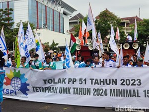 UMK 2024 Se-Jateng Disahkan, Buruh Demo Minta Revisi