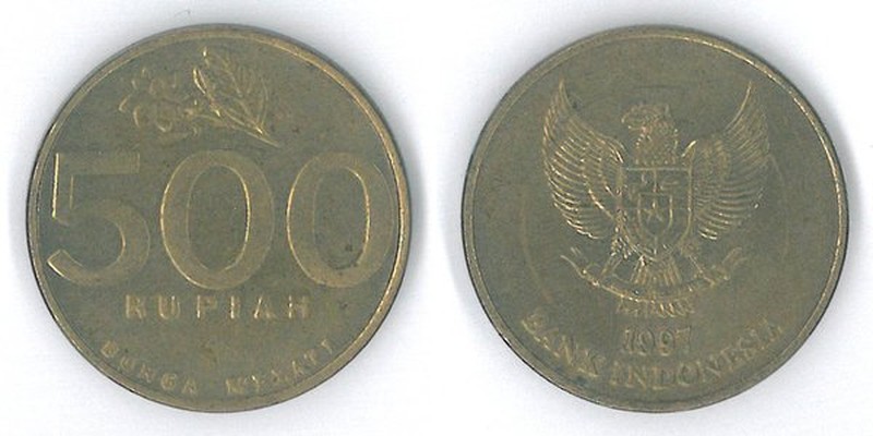 Pecahan uang logam Rp500 TE 1997. (Dok: Bank Indonesia)