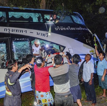 Tembus Pohon, Potret Bus Tingkat Terbelah di Thailand