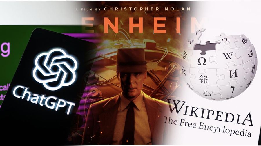 Foto Kolase Film Oppenheimer, AI Chatgpt, dan Wikipedia. (Dok. Getty Images dan oppenheimermovie)