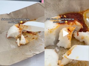 Zonk! Beli Nasi Lemak Kemasan, Wanita Kaget Isinya Kayak Lontong