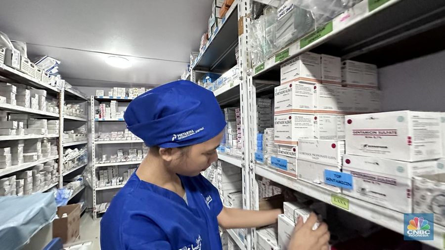 Area pendaftaran RSA Nusa Waluya. (CNBC Indoneia/Puspa)
