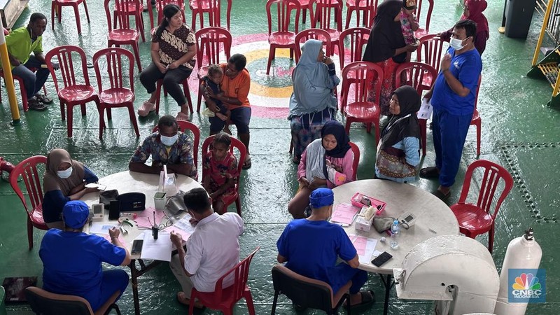 Area pendaftaran RSA Nusa Waluya. (CNBC Indoneia/Puspa)
