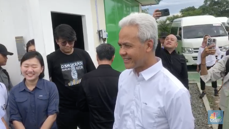 Capres Ganjar Pranowo di IKN. Capres Ganjar Pranowo di IKN. (CNBC Indonesia/Wiji Nurhayat)