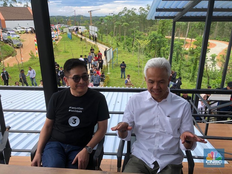 Capres Ganjar Pranowo di IKN. Capres Ganjar Pranowo di IKN. (CNBC Indonesia/Wiji Nurhayat)