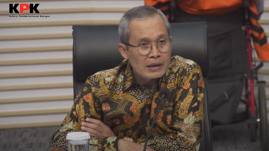 Konferensi pers dugaan tindak pidana korupsi di Kemenkumham. (YouTube/KPK)