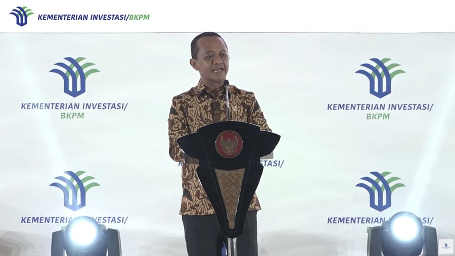 Menteri Investasi/Kepala BKPM Bahlil Lahadalia dalam Rapat Koordinasi Nasional Investasi 2023. (Tangkapan Layar Kementerian Investasi - BKPM)