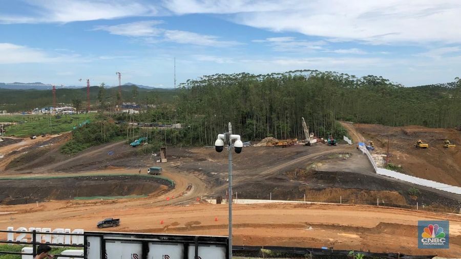 Progress terkini proyek IKN. (CNBC Indonesia/Wiji Nurhayat)