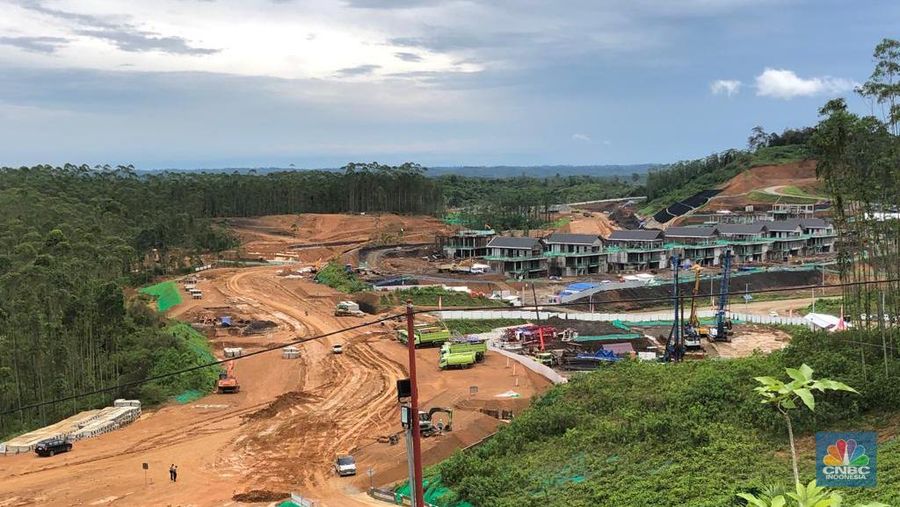 Progress terkini proyek IKN. (CNBC Indonesia/Wiji Nurhayat)