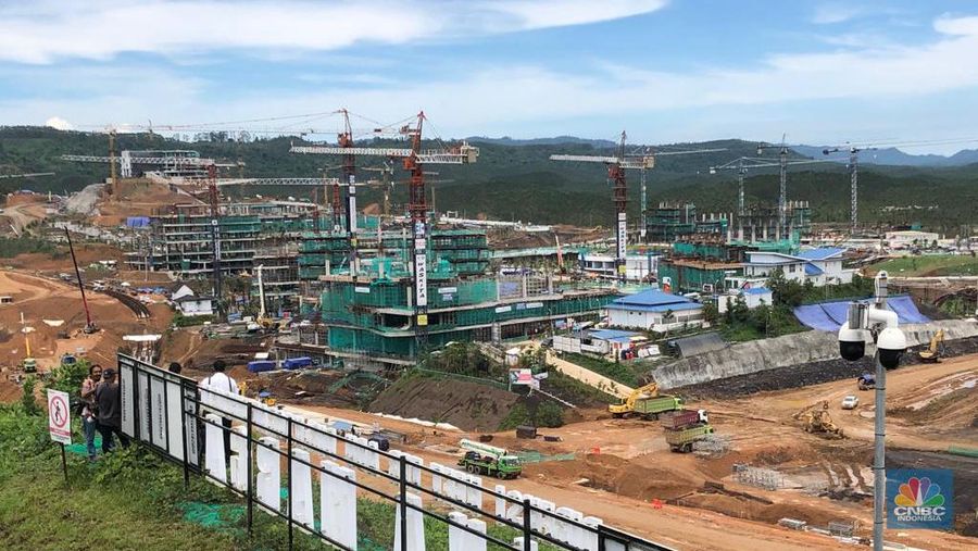 Progress terkini proyek IKN. (CNBC Indonesia/Wiji Nurhayat)