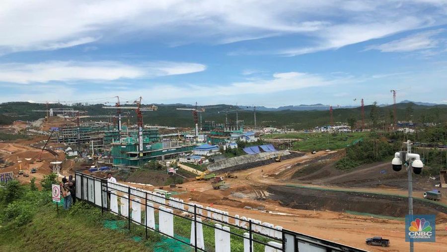 Progress terkini proyek IKN. (CNBC Indonesia/Wiji Nurhayat)