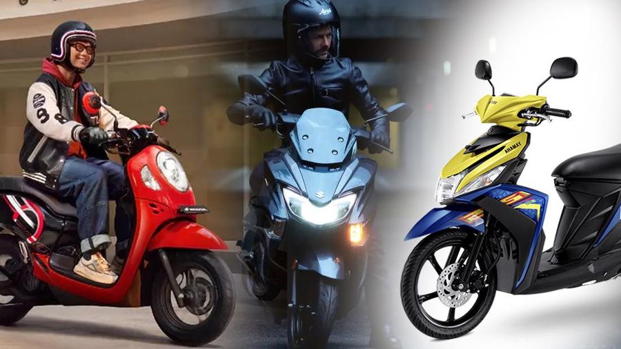 Foto Kolase Motor Honda Scoopy, Suzuki Burgman street 125 ex, dan Yamaha Mio M3. (Dok. Honda, Suzuki, Yamaha)