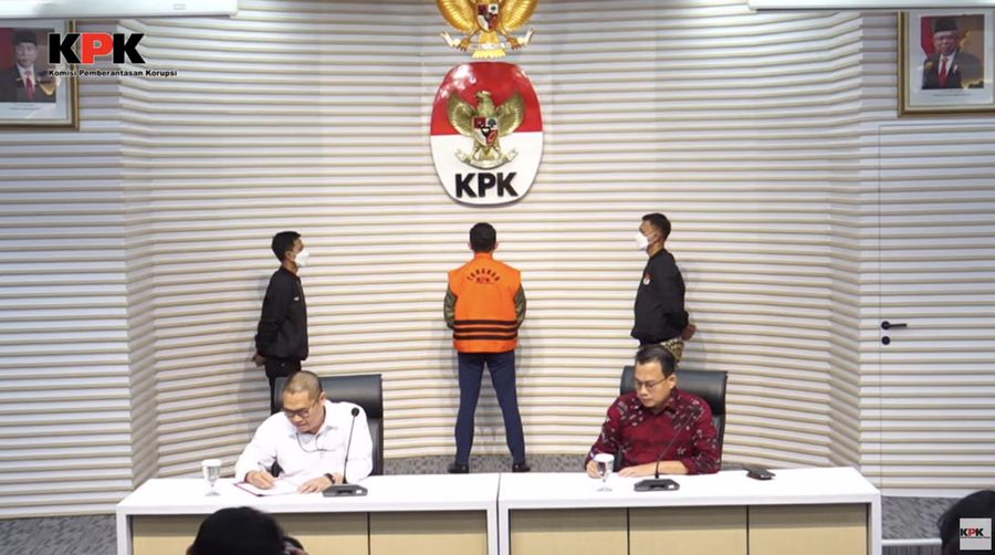 Konferensi Pers Penahanan Tersangka Korupsi di DItjen Bea Cukai Kemenkeu RI. (Tangkapan Layar Youtube KPK RI)
