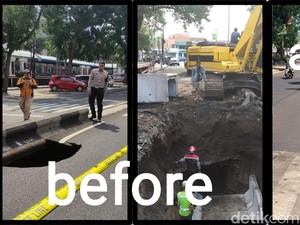 Before After Jalan Bandung Kota Malang dari Ambles hingga Kembali Normal