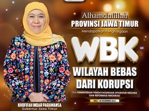2 Unit Kerja Pemprov Jatim Raih Penghargaan Zona Integritas Predikat WBK