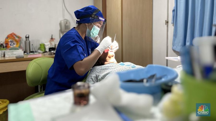 Area pendaftaran RSA Nusa Waluya. (CNBC Indoneia/Puspa)
