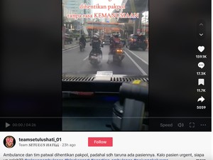 Viral Pengawal Ambulans Disetop Polisi saat Buka Jalan Bawa Pasien