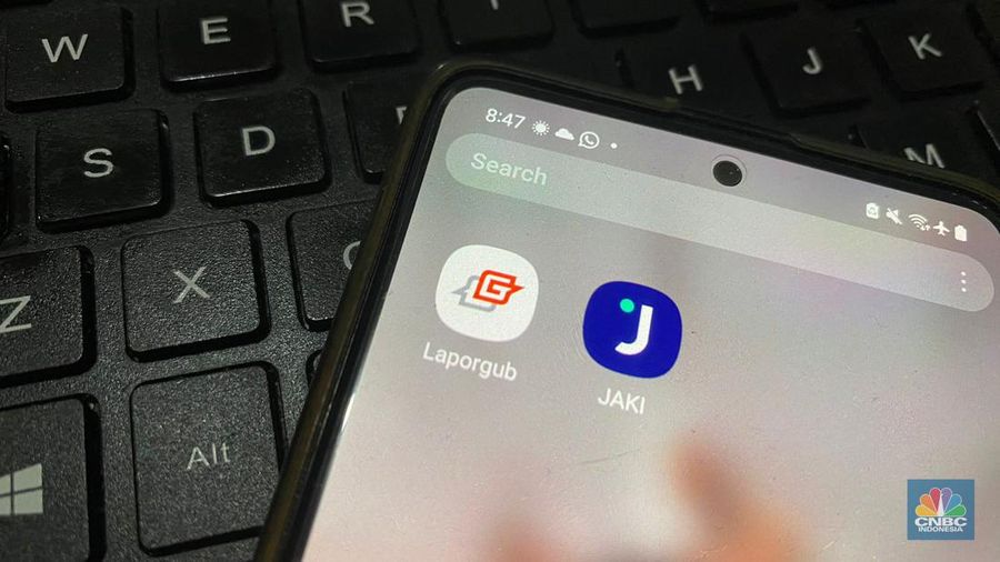 Aplikasi LaporGub dan Jaki (CNBC Indonesia/novina)