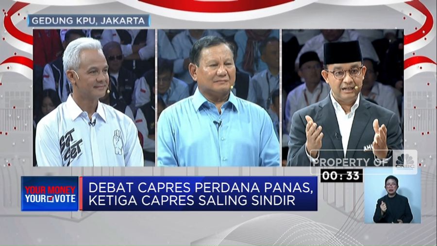 Debat Capres Perdana Riuh, Ketiga Capres Saling Sindir
