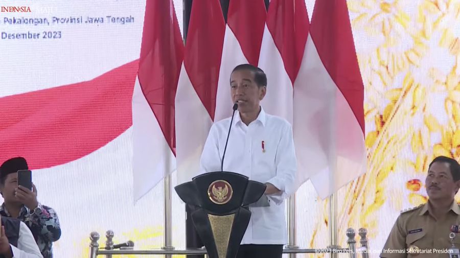 Sambutan Presiden Jokowi pada Penyuluh Pertanian dan Babinsa Se-Jawa Tengah, Pekalongan,13 Des 2023. (Tangkapan Layar Youtube)