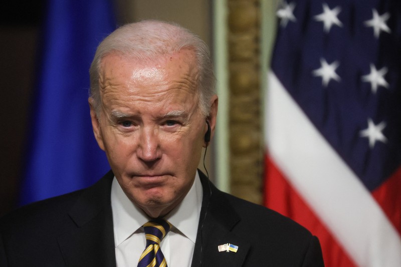 Ukrainian President Volodymyr Zelenskyy speaks during a news conference with President Joe Biden in the Indian Treaty Room in the Eisenhower Executive Office Building on the White House Campus, Tuesday, Dec. 12, 2023, in Washington. (AP Photo/Evan Vucci)